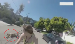 Người đẹp bị ngã dập mặt vì đạp xe buông 2 tay tạo dáng